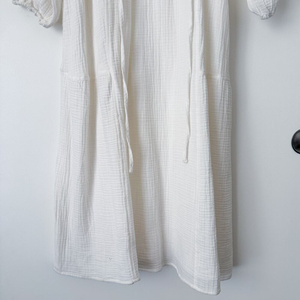 NWT Universal Thread Cotton Gauze Long Sleeve Midi Dress White - Picture 9 of 10